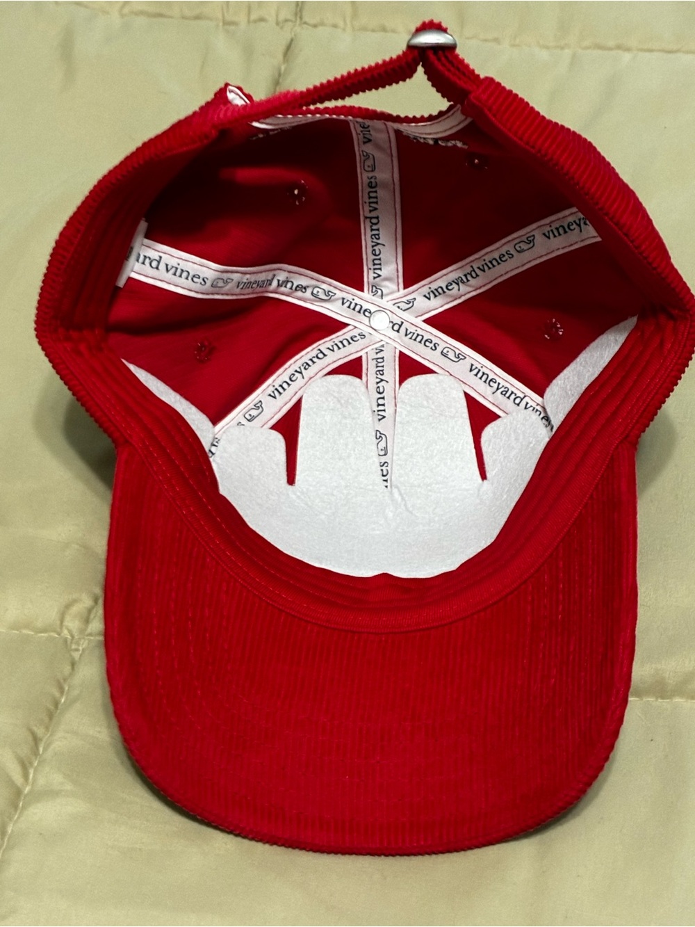 VINEYARD VINES Corduroy Red Whale Strapback Cap NWOT - Picture 5 of 7